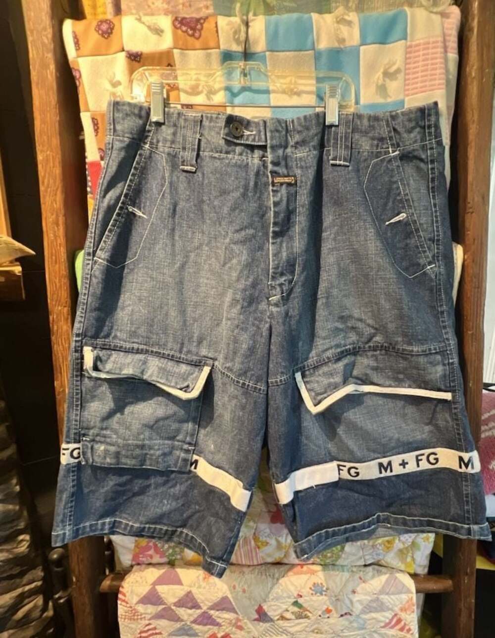 Marithe Francois Girbaud M+FG Vintage Denim Cargo Jorts Shorts Size 38M